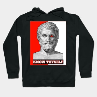 Thales Red And White Design With Short Quote Hoodie